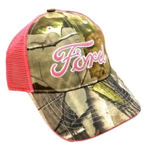 Realtree APG Camo Trucker Hat Cap with Pink FORD & Pink Back Mesh New NOS (T14)